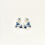 Blue And White Floral Handmace Statement Earrings, thumbnail 5 of 5