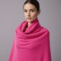 Neon Pink 100% Cashmere Travel Wrap Gift Boxed, thumbnail 1 of 5