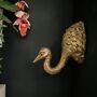 Ostrich Head Gold Wall Display, thumbnail 2 of 4