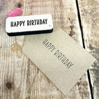 Handmade Happy Birthday Rubber Stamp, 4 of 5