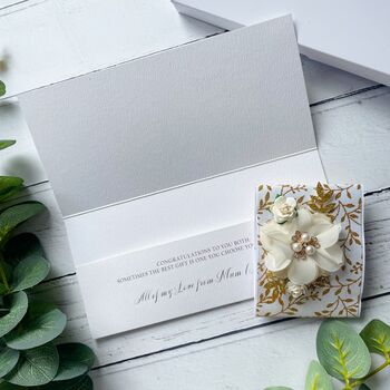 Handmade Wedding Money Wallet, Gold, 4 of 5