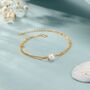 Sterling Silver Dainty Natural Pearl Double Layer Bracelet, thumbnail 6 of 12