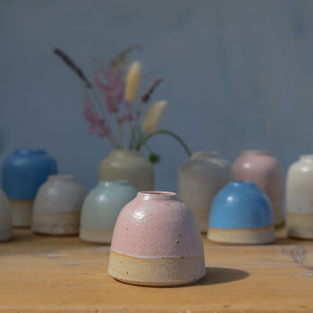 Handmade Stone Mini Ceramic Bud Vase, 2 of 8