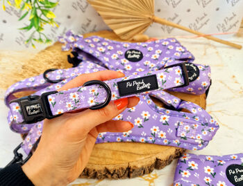 Lucky Little Lavender Daisies Dog Harness With Optional Set, 5 of 7