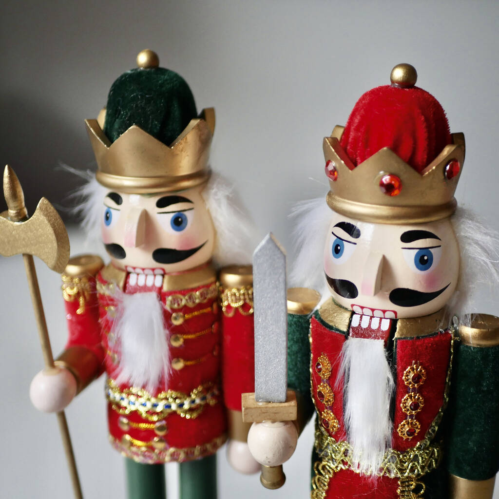Pair Of Jolly Traditional Christmas Nutcrackers, 1 of 10