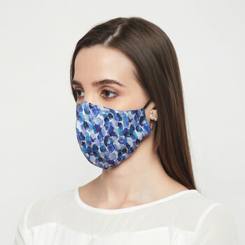 Blue Skies Silk Face Mask With Lanyard, 2 of 6