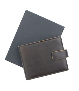 Men's Luxury Brown Leather Wallet Flip Up Rfid Safe, 5 of 5