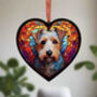 Lakeland Terrier Stained Glass Effect Heart Suncatcher, thumbnail 3 of 5