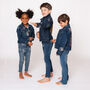 Personalised Kids Denim Jacket With Embroidered Roses, thumbnail 3 of 7