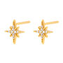 Starburst Gold Plated Stud Earrings, thumbnail 1 of 4