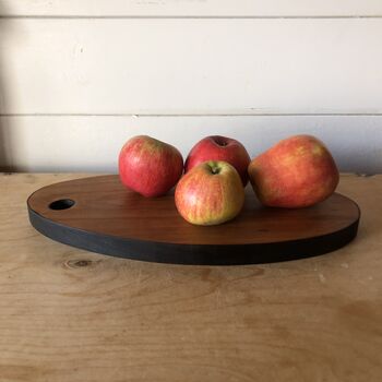 Cherry Wood Chopping Board With Contemporary Burnt Edge, 4 of 7