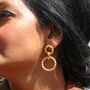 Statement Antique Effect Gold Plated Rope Drop Earrings, thumbnail 3 of 4