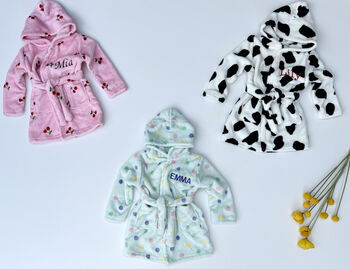 Personalised Robe Dressing Gown Animal Print Baby Gift, 2 of 8