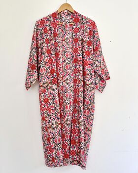 Wrap Kimono In Kaleidoscope Block Print, 4 of 5