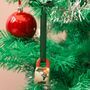 Hand Painted Mini Ceramic Mug Christmas Ornament With Christmas Berries, thumbnail 2 of 6