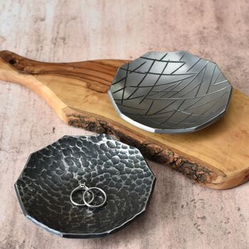 Ten Sided Iron Dish Patterned With Choice Of Finish, 2 of 11