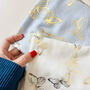 Butterfly Gold Shimmering Foil Scarf Letterbox Gift, thumbnail 3 of 9