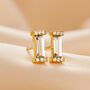 Birthstone Baguette Stud Earrings In Gold Vermeil, thumbnail 1 of 12