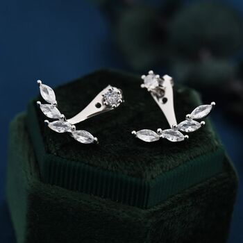 Marquise Cz Cluster Ear Jacket In Sterling Silver, 3 of 11