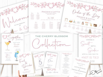 Wedding Seating Plan Cards Pink Cherry Blossom Design, 7 of 7