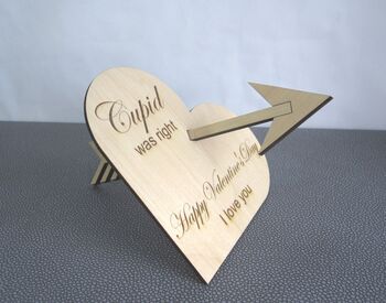 Cupid's Arrow Heart Wood Valentine's Card, 2 of 5