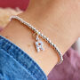 Silver Plated Beaded Bracelet With Birthstone Initial, thumbnail 2 of 4