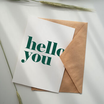 Pack Of Five Greetings Cards 'Hello You', 4 of 7