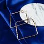 Silver Plated Large Hammered Square Hoop Earrings, thumbnail 7 of 7