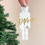 Metallic Personalised Festive Shaped Tree Decoration, thumbnail 4 of 4