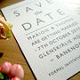 Modern Typography Wedding Save The Date Card, thumbnail 3 of 12