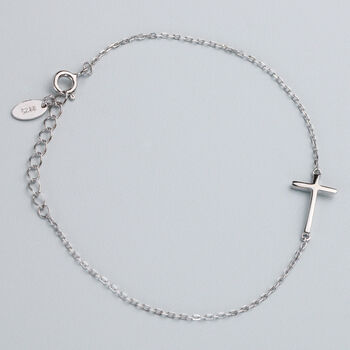 Sterling Silver Cross Charm Bracelet, 2 of 6