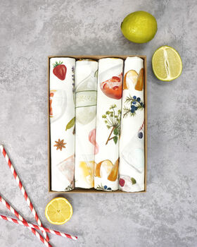 Gin And Tonic Napkin Set | Gift For Gin Lovers | Cotton Napkins Set Of Four, 2 of 6