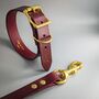 Luxury Leather Dog Collar And Matching Lead Set Nine Colour Options, thumbnail 3 of 12