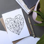 Geometric Heart | Scandinavian | Birthday Card, thumbnail 2 of 4