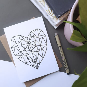 Geometric Heart | Scandinavian | Birthday Card, 2 of 4