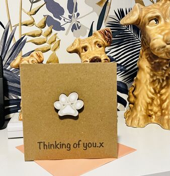 Thinking Of You Pet Loss Paw Card Cat Or Dog, 2 of 4