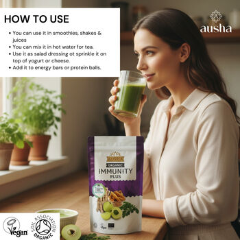 Organic Immunity Plus Superfood Powder 200g Moringa+Turmeric+Ashwagandha+Amla, 6 of 8