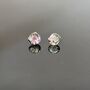 Pink Abstract Fused Glass Sterling Silver Stud Earrings, thumbnail 4 of 10