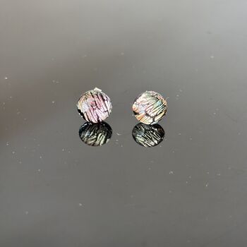 Pink Abstract Fused Glass Sterling Silver Stud Earrings, 4 of 10