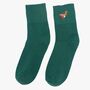 Women's Red Robin Embroidered Christmas Socks Five Pack, thumbnail 5 of 7