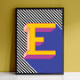 Letter E Print Alphabet Initial Colourful Art Print, thumbnail 1 of 3