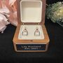 Personalised Sterling Silver And Rose Gold Stirrup Earrings, thumbnail 2 of 8