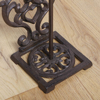 Cast Iron Vintage Free Standing Toilet Roll Holder, 5 of 6