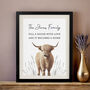 Personalised Highland Cow Black Poster Frame, thumbnail 1 of 4