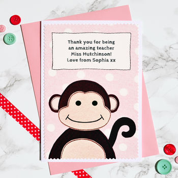 'Monkey' Thank You Teacher Card, 4 of 5