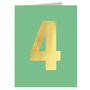 Mini Gold Foiled Number Four Card, thumbnail 2 of 5