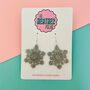 Large Snowflake Glitter Christmas Earrings *More Colours Available*, thumbnail 1 of 2