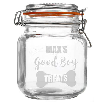 Personalised Good Boy Treats Glass Kilner Jar, 5 of 7