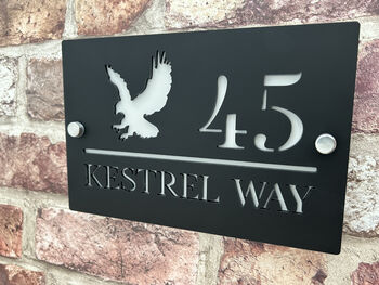 Personalised Kestral Design House Sign Acrylic, 2 of 3