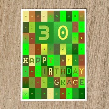 Personalised 30th Birthday Card Age And Name, 8 of 10
